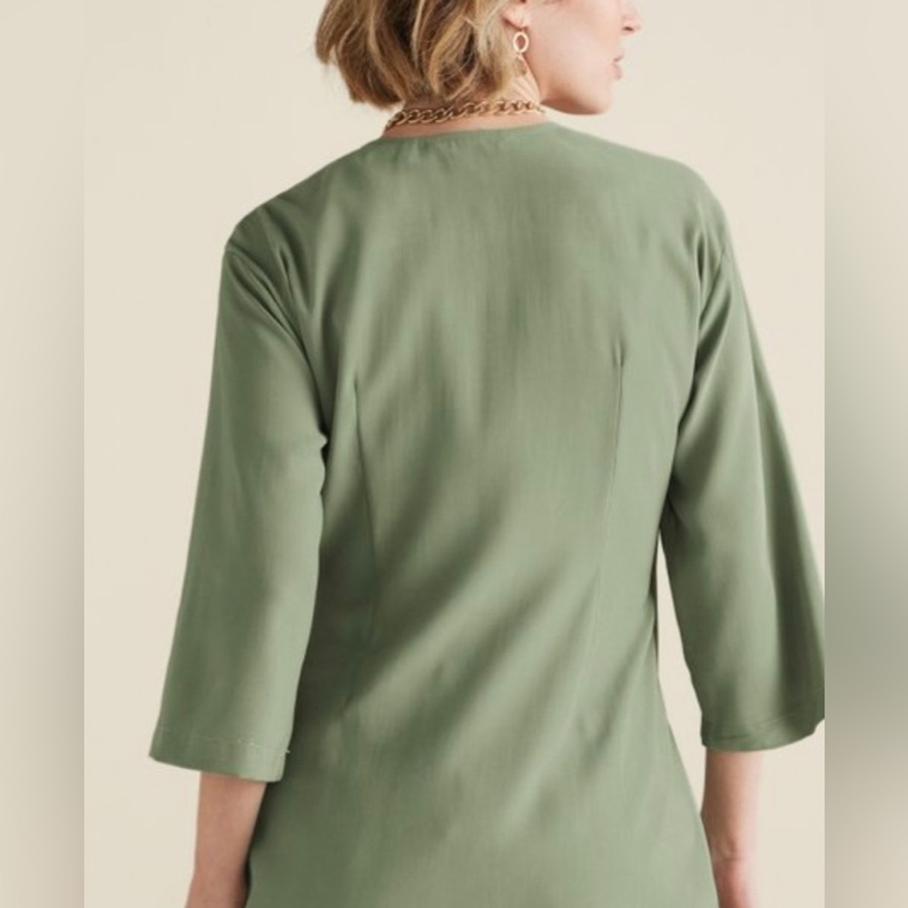 Soft Surroundings Sweet Pea Wrap Tunic in Bayberry Size Medium New - Picture 2 of 10